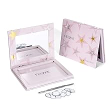 Magnetic Empty Makeup Palette with Mirror Customizable Refillable Case for Eyeshadow, Blush, Lipstick, Highlighter Lightweight, Waterproof, with Spatula & 20 Metal Stickers (Pink, Medium)