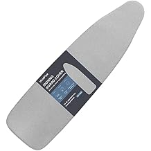 Ironing Board Cover and Pad, Standard Size 15x54, Thick Padding, Elastic Edge, Silicone Coated, Resist Scorching, Adjustable Fastener, Heavy Duty Padded Iron Board Covers Grey