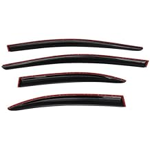 Evo JDM Wavy Mugen Window Visors Rain Sun Guard Vent Acrylic Left Right for Mitsubishi for Lancer 2008-2017 Smoke/Tinted 4CAR-WDM- ML08V2-94039M