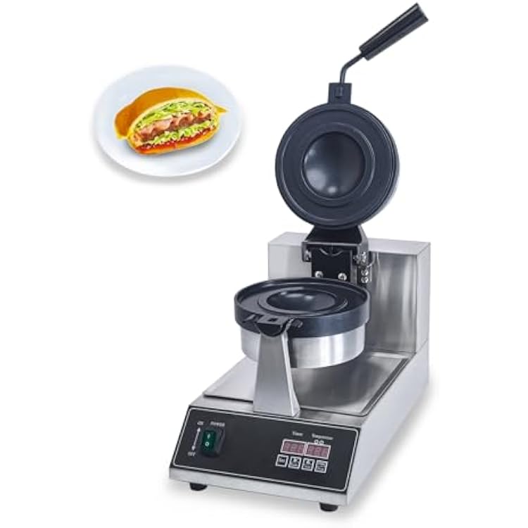 Ice Cream Burger Maker, 110V UFO Burger Maker, Ice Cream Filling Waffle Maker, Hamburger Waffle Maker Sandwich Press, Digital, Non Stick, Stainless, For Hotel Restaurant Bakery Coffee Shop