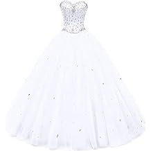 Likedpage Women's Sweetheart Ball Gown Tulle Quinceanera Dresses Prom Dress