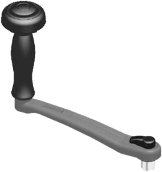 Lofrans Winch Handle, Anod. Aluminium, w/lock and speed handle, 25cm,Black