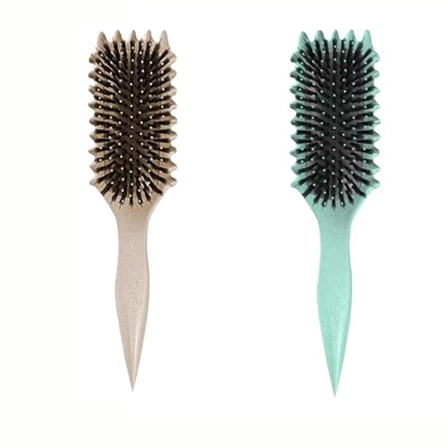2 PCS Curl Defining Brush for Curly Hair - Reduce Pulling and Separation, Shape & Define Curls for Women and Men