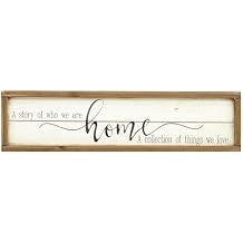 Parisloft A Story of Who We are Home Wood Framed Wall Decor Sign,Farmhouse Plaque,23.6 x 1.2 x 6 Inches