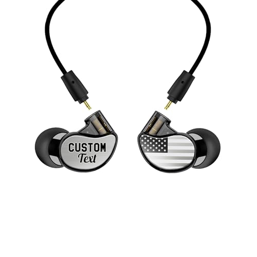 MEE audio Personalized M6 PRO in Ear Monitor Headphones for Musicians wEngraved Metal Faceplates: Choose an Artwork andor Add Custom Text, Noise Isolating Professional Earbuds wReplaceable Cables