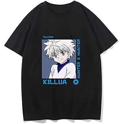 ESTGC Hunter x Hunter x Hunter x Hunter Kilua Zoldic Men's Ladies' Print T-shirt, Individuality, Short Sleeve, Summer Clothing, Round Collar, Sweat Absorbent, Quick Drying, Cotton, Lightweight, Soft, Comfortable, Cool, Breathable