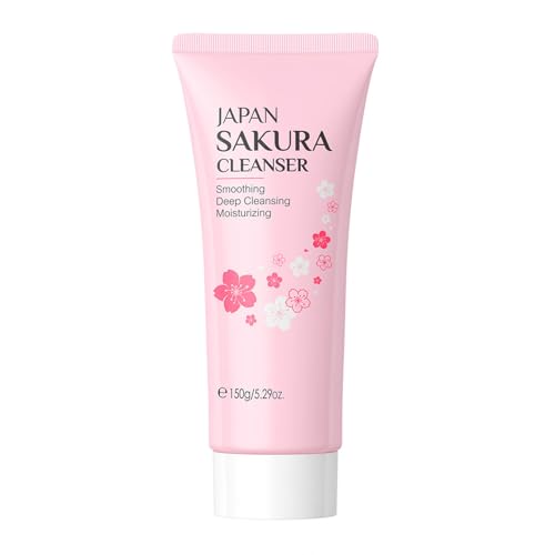 iiniim Refreshing Sakura Facial Cleanser Foam Wash Deep Cleanse Hydrate Skin Gentle Formula for All Skin Types Pink One Size