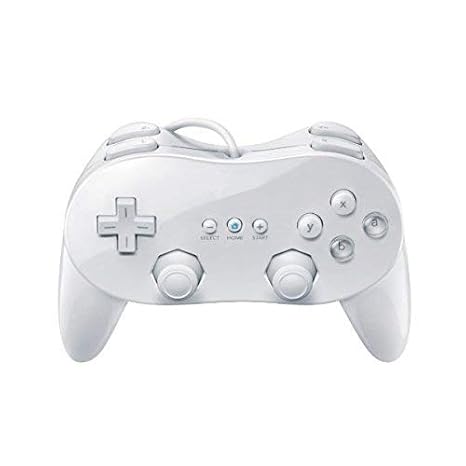 OSTENT Wired Classic Controller Pro Gamepad Joystick for Nintendo Wii Remote Console Video Game Color White