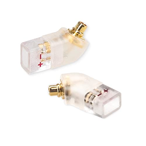 okcsc 1 Pair 0.78mm 2Pin Female Contact Cable to MMCX Male Contact Headphone Integration of Injection molding Craft Converter,Gold-Plated Plug Adapter Concave Angled 2 Pin, Transparent