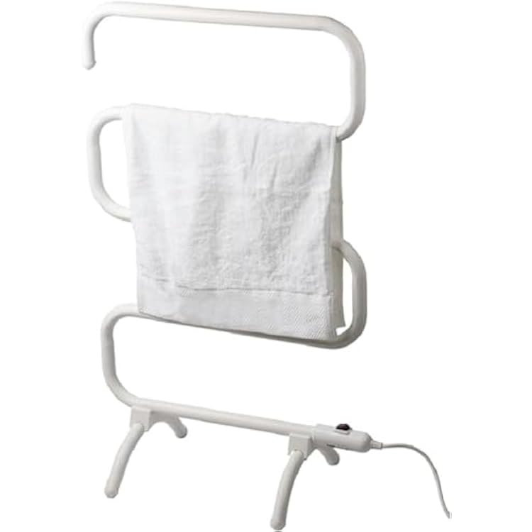 Wzglod Freestanding Electric Towel Warmer, Home Bathroom Thermostat Heated Towel Drying Rack, Portable 5-Bar Aluminum Alloy Heated Towel Rail Radiator, 100W