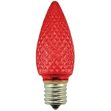 Sienna Faceted Transparent Red LED C7 Christmas Replacement Bulbs, 4 Pack