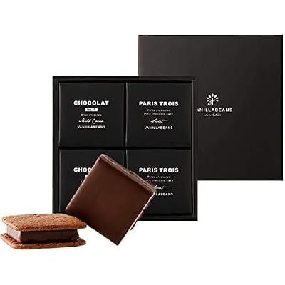 VANILLABEANS Chocolat & Palitro Set of 4, Chocolate, Gift, Confectionery Includes Carry Bag, Individually Packaged, Assorted, Fold, Return, Present, Souvenir, Reward, Sweets, Chocolate Sand