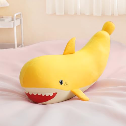 PEACH CAT Banana Shark Plush 21 Large Shark Stuffed Animal Soft Banana Plush Toys Gifts for Kids Yellow