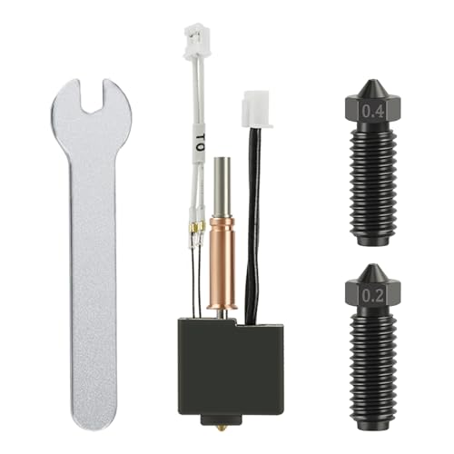 Kobra 3 V2Kobra 3 Hotend, Extruder Print Head Kit Heater Block Heating Tube Thermistor with 2PC Extra 0.4mm Hardened Steel Nozzle for Anycubic Kobra 3 3D Printer
