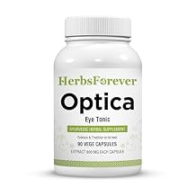 HerbsForever Optica-Eye Care For Vision & Retinal Health,Reduces Strain & Blur,With zinc,Iron,Calcium, Bacopa,Licorice,Carrot, Amla Triphala,+25 Ayurvedic Plant Extracts,Minerals,90 Veg Capsules|800mg