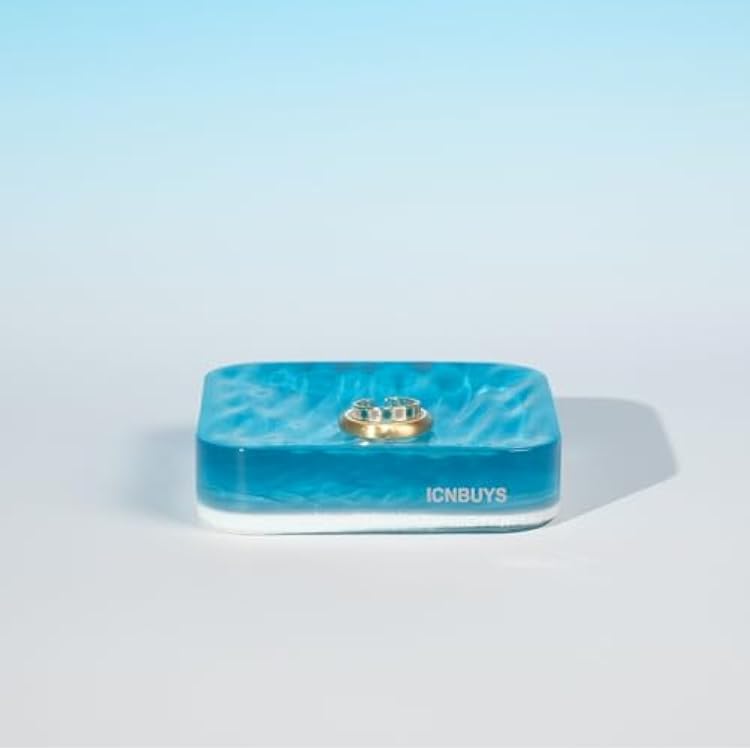 Handmade Decorative Jewelry Tray, Good Vibes Ocean Waves Resin Art Jewelry Holder with Beach Sand Inside, Handcrafted Mermaid Jewelry Dish - Cute Jewelry Dish for Women, Mom Gift