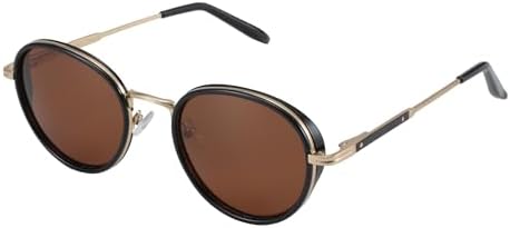 ZENOTTIC Retro Round Polarized Steampunk Sunglasses for Men Women-Circle Vintage Design Metal Frame UV400 Shades