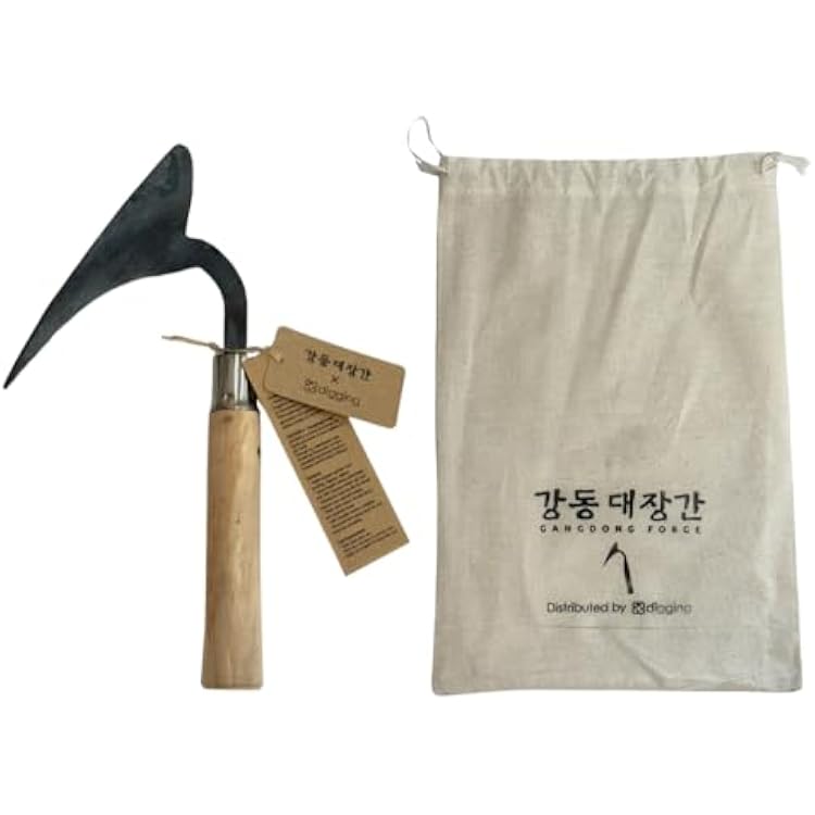 Left-Handed GANGDONG Homi Korean Hand Hoe Premium All-in-One Gardening Tool for Weeding, Digging, Planting & Cutting Hand-Forged Heavy-Duty Blade Ideal Gift for Gardeners & Farmers