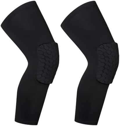 BaronHong Hex Knee Sleeve Compression Pads Knee Pads Wrestling Brace Leg Honeycomb Pad for Volleyball Basketball Adult Youth