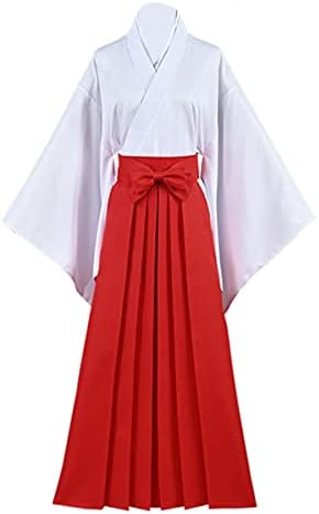 Anime Jujutsu Kaisen Cos Iori Utahime Cosplay Costume Adult Women Outfits Kimono Batwing Red Skirt Bow Large, Red