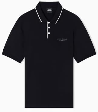 Armani Exchange Mens Regular Fit Small Text Logo Polo