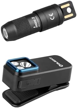 OLIGHT IMINI 2 EDC Rechargeable Keychain Flashlight with Oclip Pro Clip-on Light Black