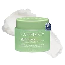 Farmacy Sensitive Skin Makeup Remover Cleansing Balm - Green Clean Waterproof Makeup Remover Balm + Oil Cleanser for Face - Melts Make Up + SPF - Hydrates + Softens Skin - Fragrance-Free (200ml)