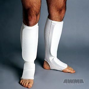 ProForce Combination Cloth Shin / Instep Guards - White - Child Medium