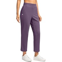 G Gradual Women's Petite Pants Ankle 7/8 Golf Pants 3 Pockets Stretchy Travel Pants Inner Drawstring for Work Business Casual