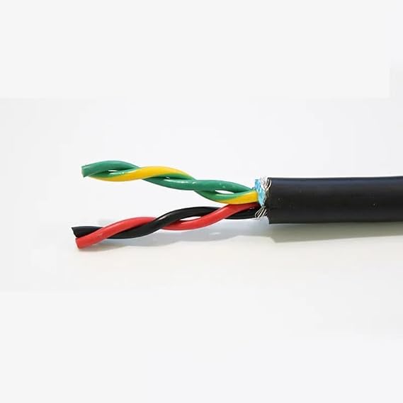 4-core 5-Meter Twisted Pair Shielded Cable 20 22 18 17 16 24awg PVC Pure Copper core Communication Signal Soft Control Cable(5 Meters Price,4 CORES_22 AWG 0.3MM)