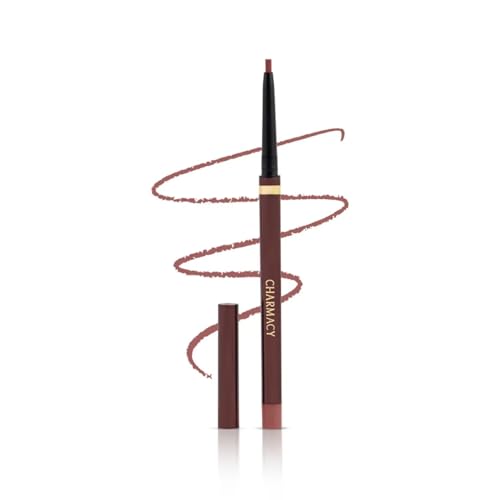 CHARMACY Twist Up Lip Liner Pencil - Waterproof & Smudge Proof, All Day Wear | High Pigment Creamy Formula | Universal Shades for Over-Lining | Vegan, No Sharpener Needed #03