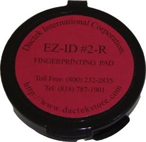 Fingerprint Pad 2" Diameter, Red, 2-Packs
