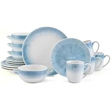 Pfaltzgraff Logan 16 Piece Dinnerware Set, Service for 4, Blue Ombre
