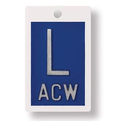 X-Ray Markers (Plastic) - Blue, Left ONLY, 1" Lead Letter "L"