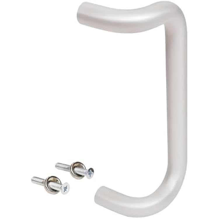BRIXWELL Solid Offset Pull Handle Aluminum Material, Clear Anodized Finish, 11 Length, 1 Diameter, 10 Mounting Center to Center, 3-14 Projection, Includes 516-18 Thru-Bolts and Washers