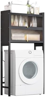 washing machine storage rack,Tier Washing Machine Cabinet Storage Rack with Adjustable Feet Over Washer and Dryer Shelf (White)