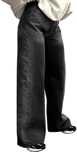 FairBeauty Womens Straight Leg High Waist Baggy Denim Jeans Loose Boyfriend Casual Stretchy Jeans