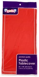 Red Plastic Tablecloth Rectangular 54" x 108"
