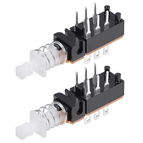 uxcell Push Button Switch DPDT 6 Pin 1 Position Self-Locking 2pcs