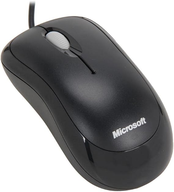 Microsoft Basic Optical Mouse for Business - Black. Comfortable, Wired, USB mouse for PC/Laptop/Desktop, with fast scroll wheel, works with Mac/Windows Computers