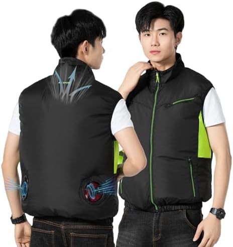Japanese Fan Jacket - 2025 Storm Fan, Mens Electric Cooling Air Work Vest Jacket with 2 Fans