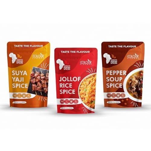 Bundle of 3, The TRIO of African Flavours, Pepper Soup, Suya and Jollof Rice Spices ! | Perfect for Delicious and Flavourful MEals