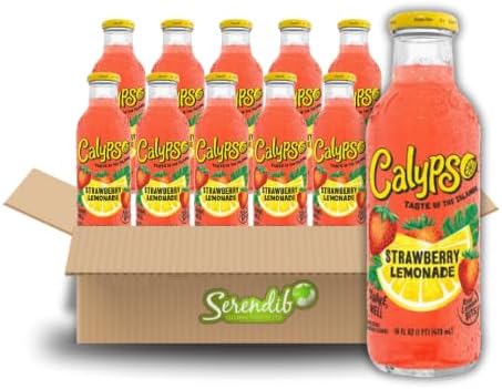 Calypso Lemonade | Island-Inspired Flavors with Real Lemon | (Pack of 12, Strawberry Lemonade)