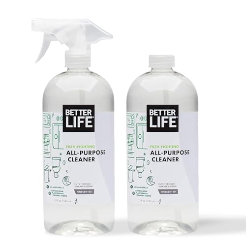 Better Life All Purpose Cleaner - Multipurpose Home and Kitchen Cleaning Spray for Glass, Countertops, Appliances, Upholstery & More - Multi-surface Spray Cleaner - 32oz Pack of 2 Unscented