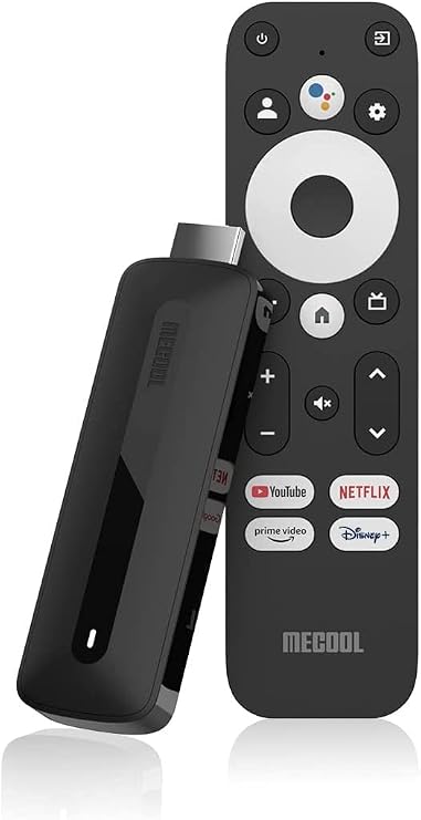 MECOOL KD3 4K Google TV Stick Android 11 Netflix Certified internet tv, Google Assistant voice remote, Chromecast, Prime Video, Youtube, Bluetooth, 4K HDR, Dual Band WiFi