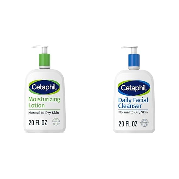 Cetaphil Body Moisturizer, Hydrating Moisturizing Lotion for All Skin Types, Suitable for Sensitive Skin, 20 oz Daily Facial Cleanser for Sensitive, Combination to Oily Skin, 20 oz