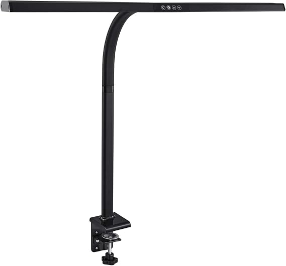 PHIVE HT-2 LED Desk Lamp, 20W Super Bright Desk Lamp with Clamp, Adjustable Gooseneck Monitor Lamp, 4 Color Modes, 5 Brightness Levels, Eye-Caring Architect Task Light for Office, Monitor, Reading
