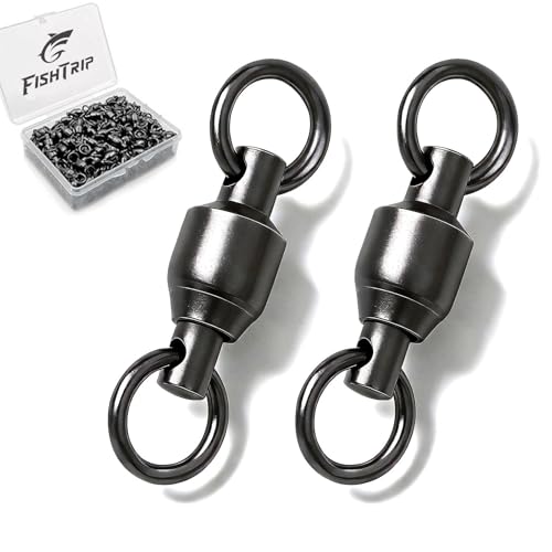 3050 Pack Ball Bearing Fishing Swivels, High Strength Stainless Steel Swivels Fishing Tackle Solid Welded Rings Barrel Swivels Fishing Connectors for Saltwater Freshwater Size 0#-10#
