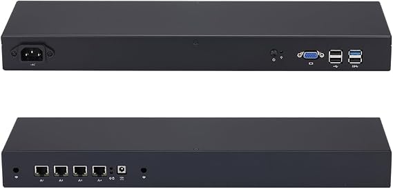 Qotom Firewall Appliance Q190G4 1U Rack Bay Trail J1900, Up to 2.42GHz 10W (Barebone WiFi) -4X Gigabit LAN,Win10,Untangle,Centos 24/7