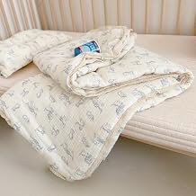 BuLuTu Pink Floral Kids Blanket for Todder/Twin Bed Muslin Cotton Comforter for Girls Boys, Soft Breathable Quilted Blanket Cute Sheep Pattern Toddler Quilt for All Seasons, 60x78 Inches